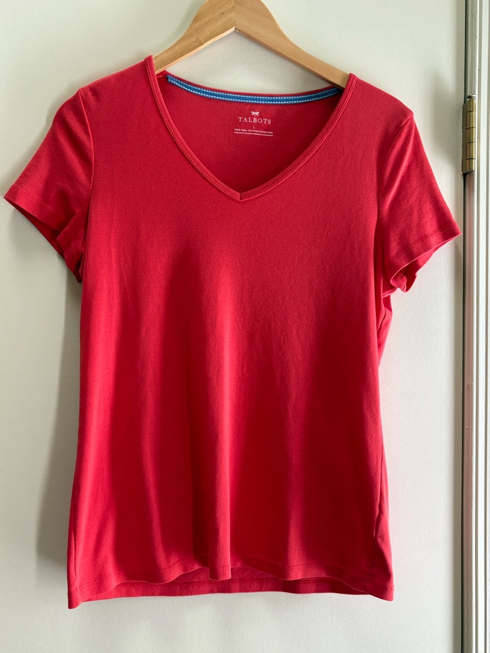 Talbots Orange Short Sleeve V Neck Tee